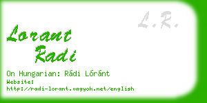 lorant radi business card