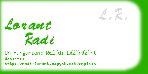 lorant radi business card